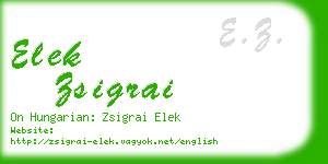 elek zsigrai business card